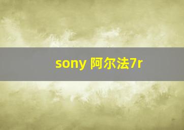 sony 阿尔法7r